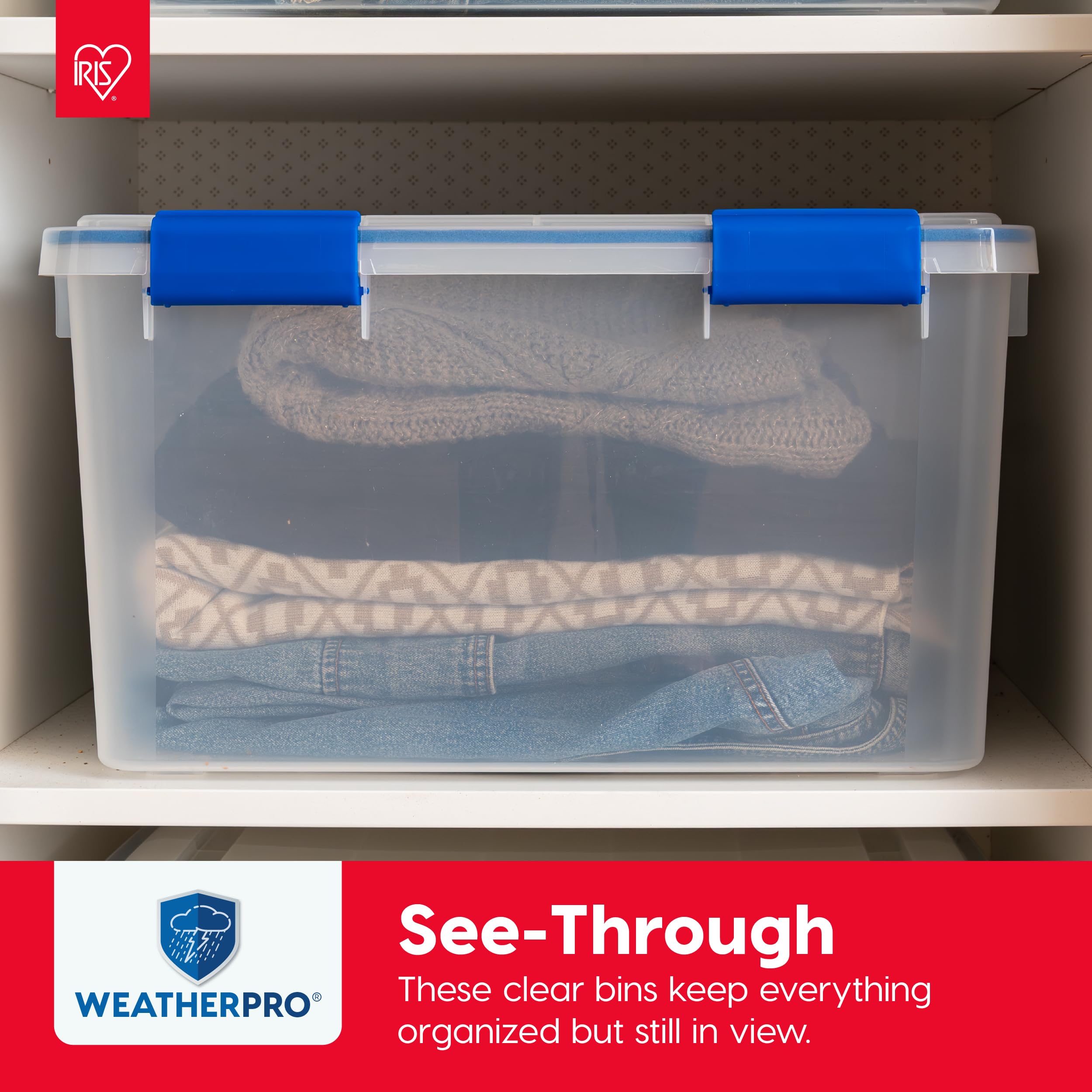 IRIS USA nested empty bins showing compact storage benefit