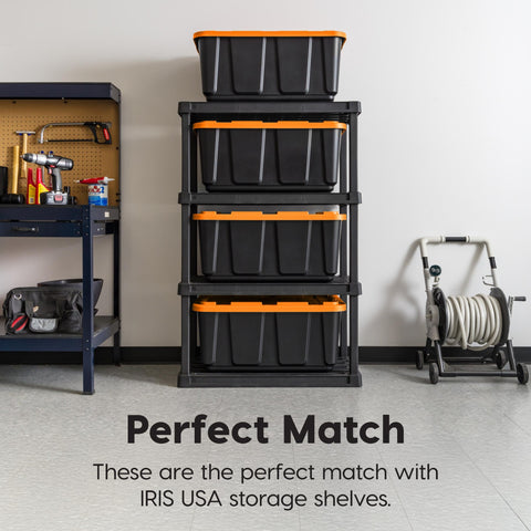 IRIS USA nested empty totes illustrating compact storage and space saving benefit