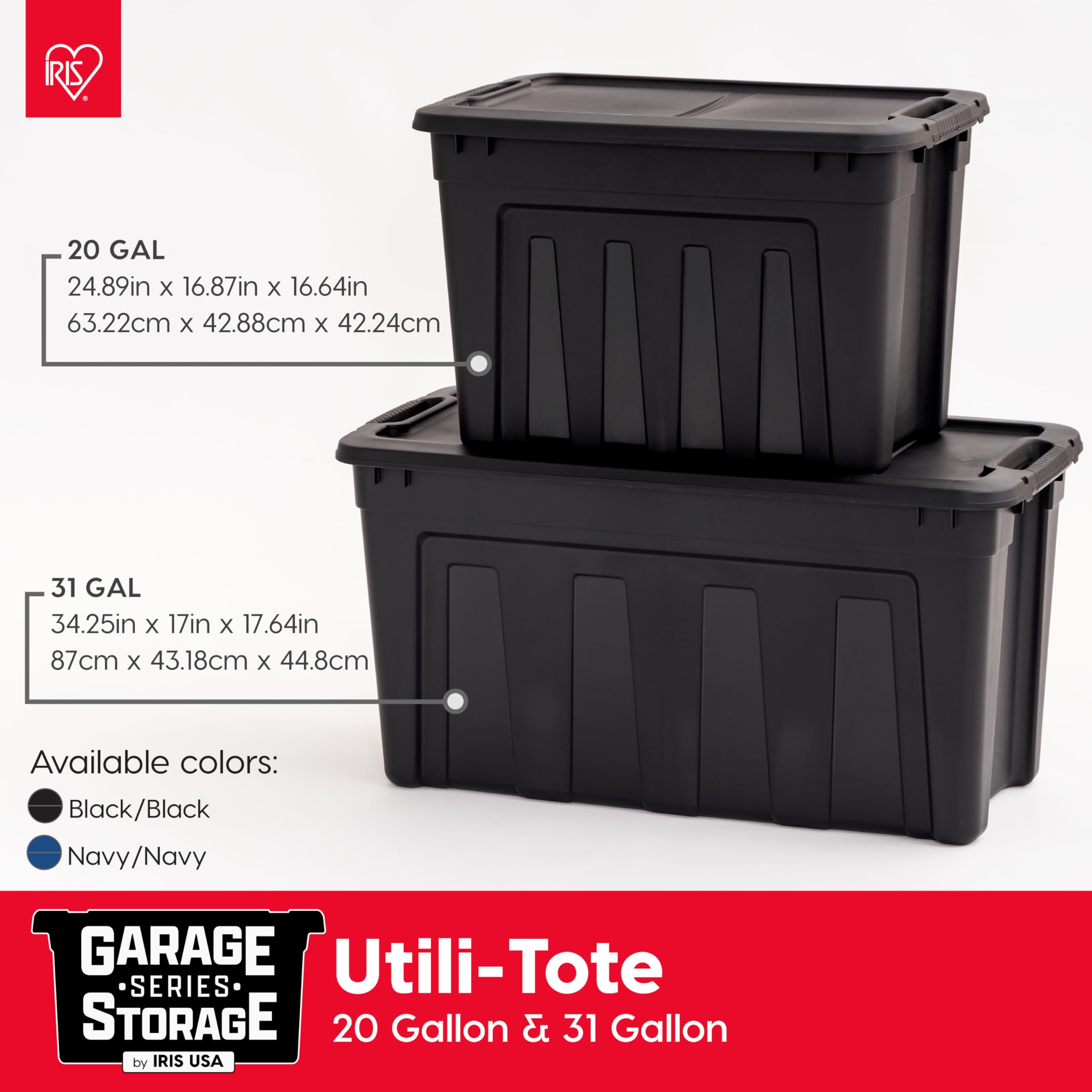 IRIS USA nested empty bins showing compact storage when not in use