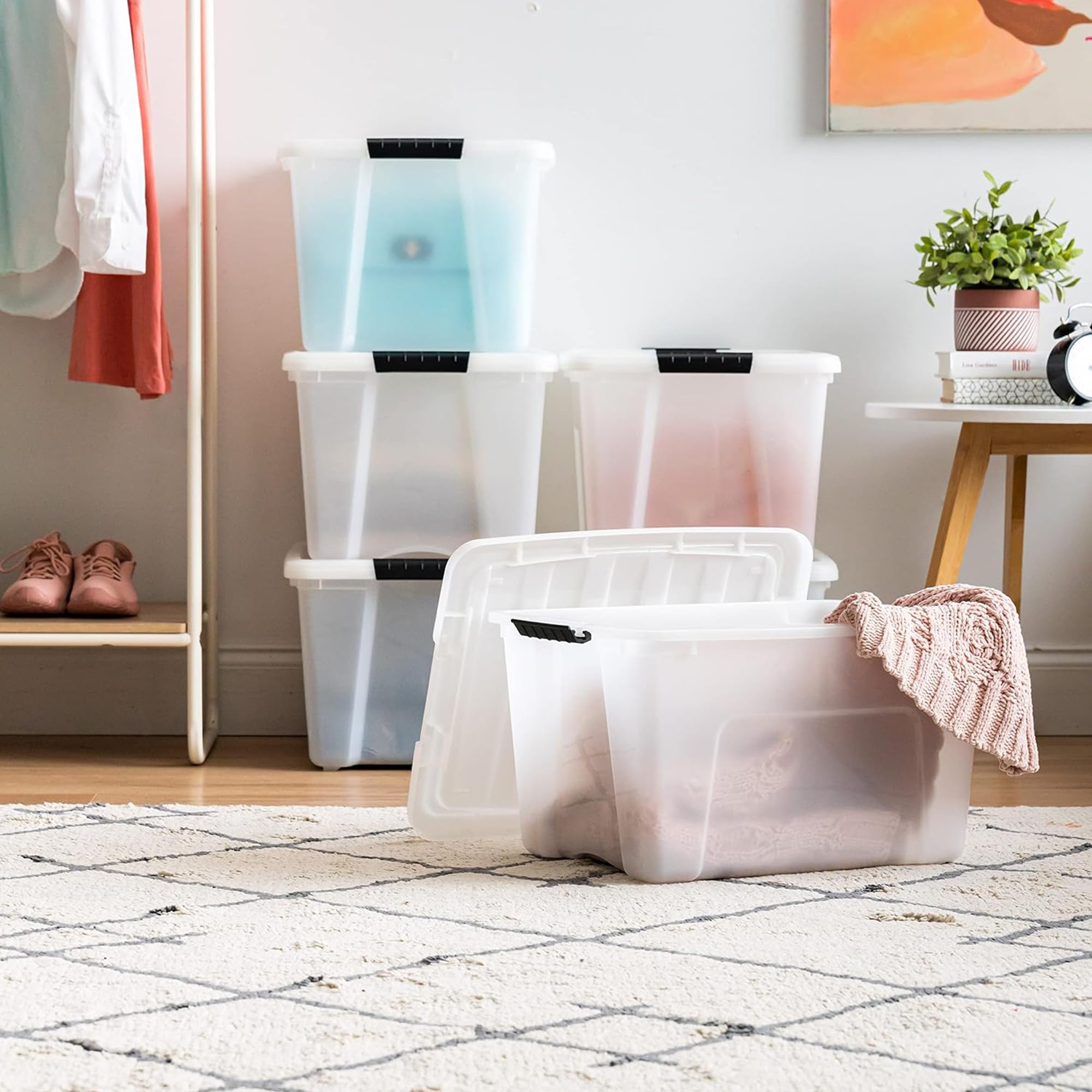 IRIS USA nested empty bins saving floor space when not in use