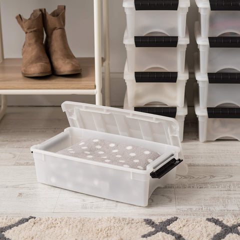 IRIS USA open bin with items inside for quick organization benefit