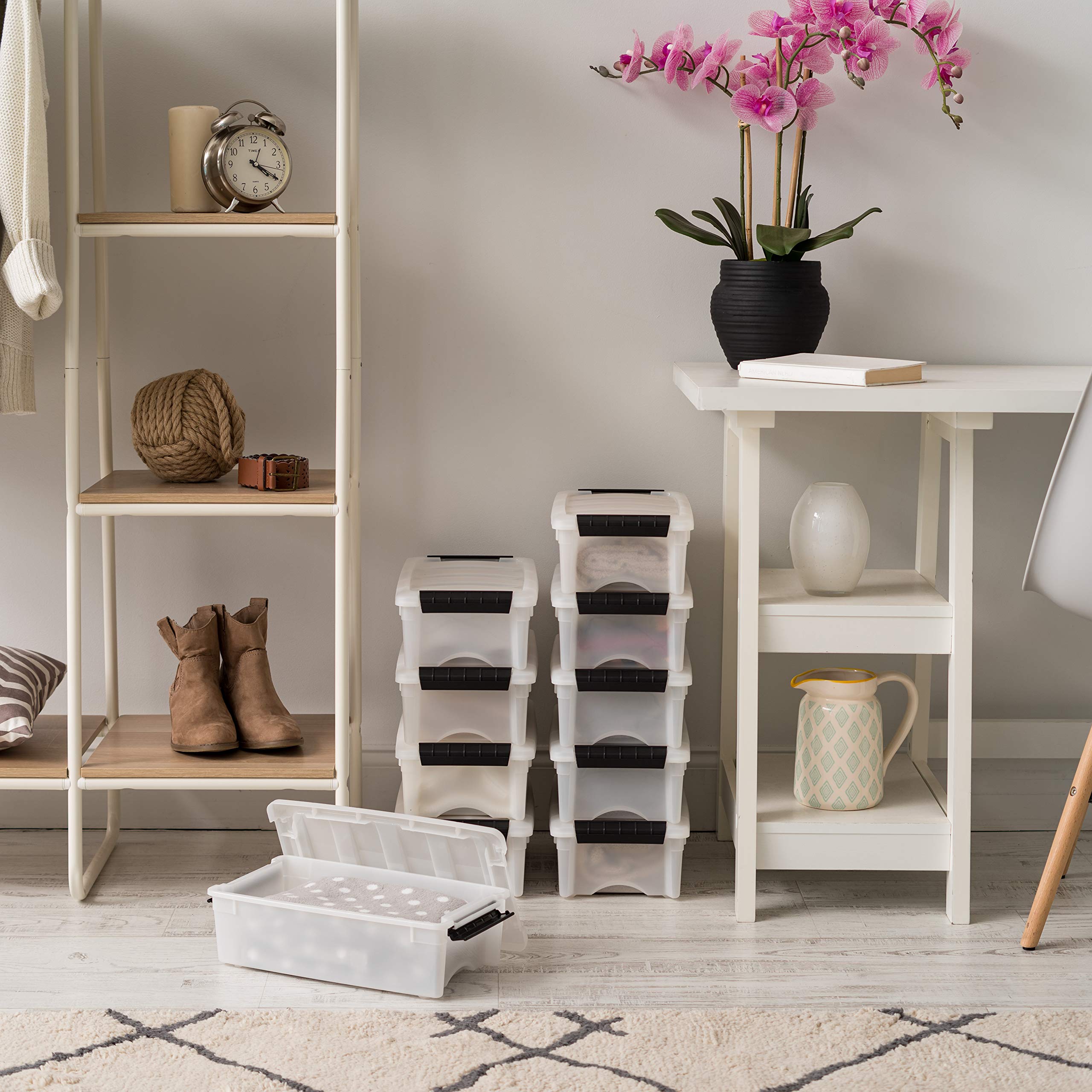 IRIS USA nested bins compactly stored to save space when empty