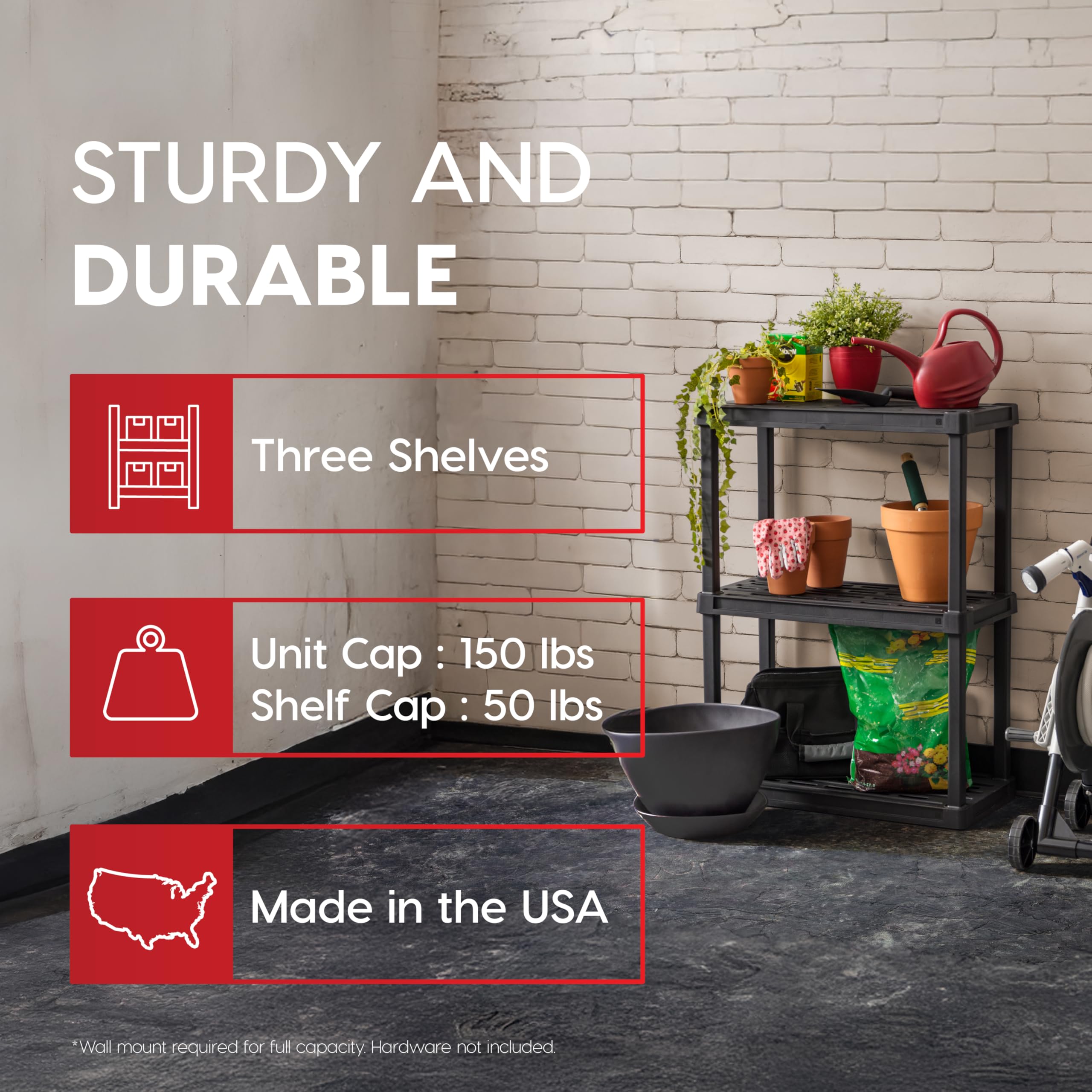 IRIS USA side profile showing narrow footprint to save floor space
