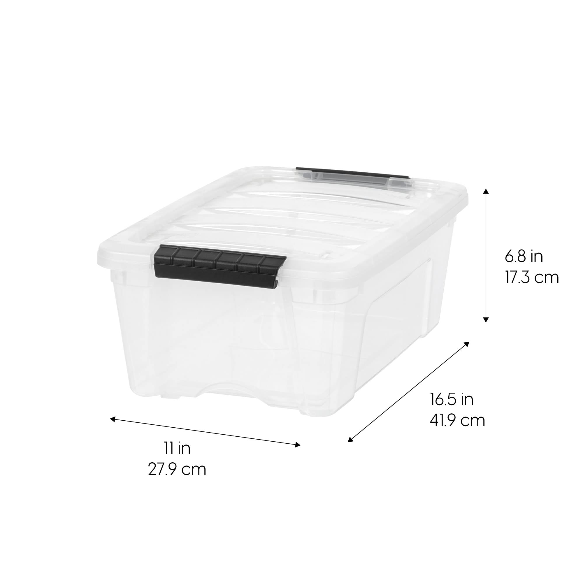 IRIS USA side pull handle close-up for easy shelf access