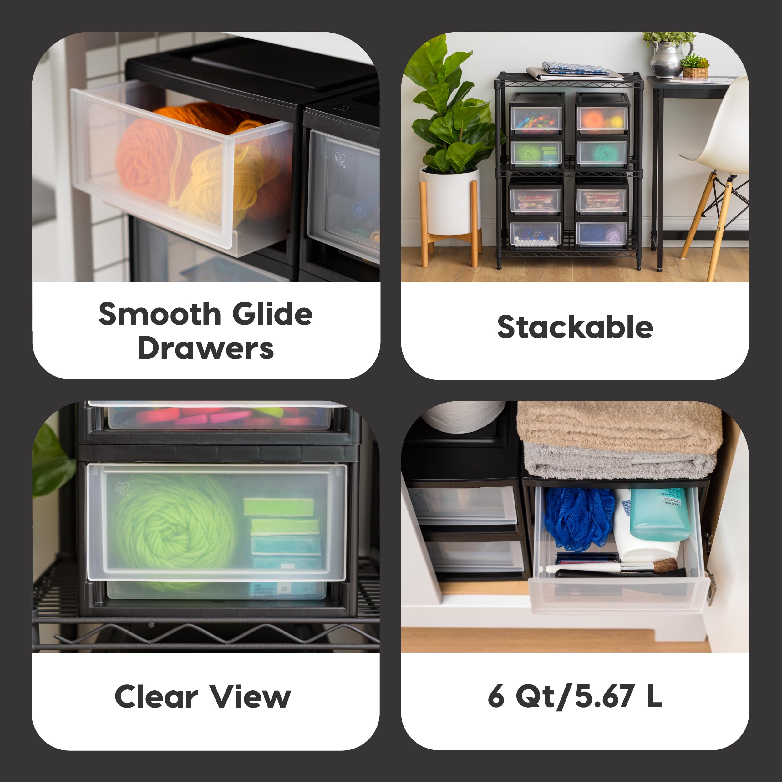 IRIS USA side profile stacked units demonstrating vertical space saving