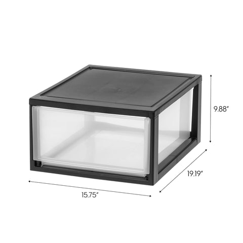 IRIS USA side profile highlighting stackable design for vertical space