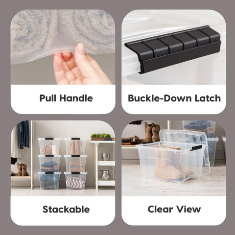 IRIS USA side view of built-in pull handle offering easy access benefit