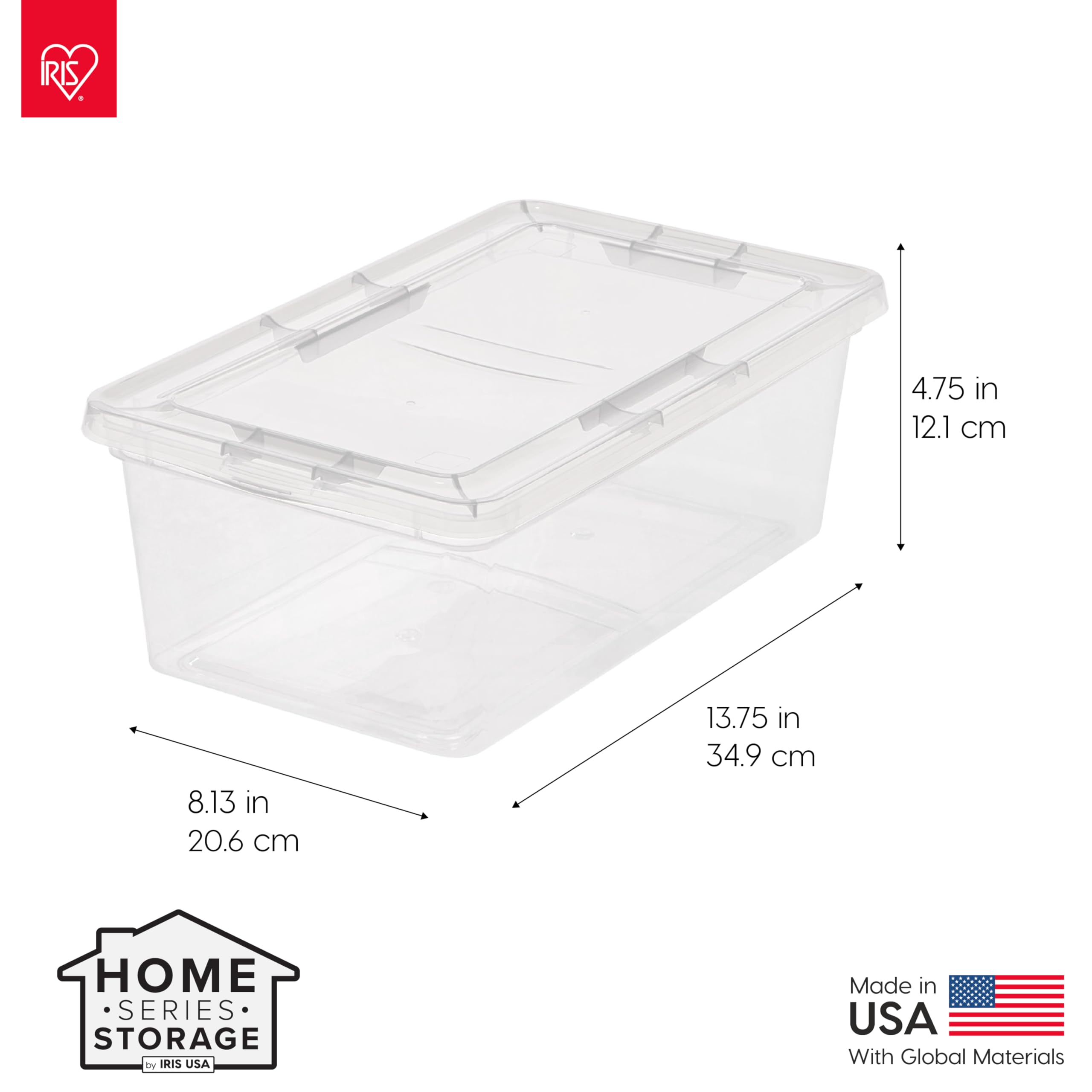 IRIS USA stacked bins in closet demonstrating space-saving benefit