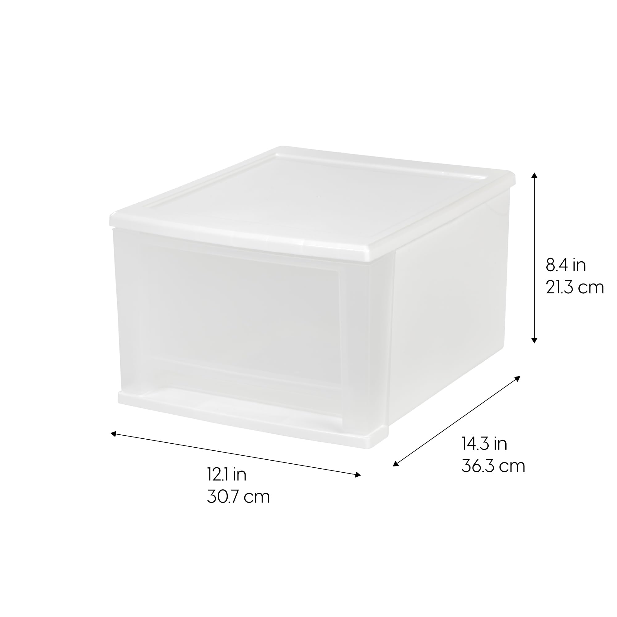 IRIS USA stacked drawers in dorm room saving floor space and organizing supplies