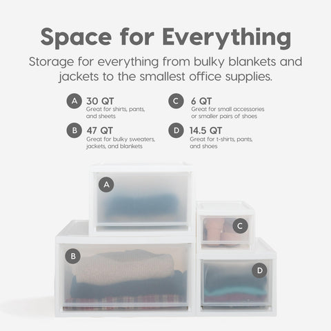 IRIS USA under-bed comparison showing slim height and space-saving storage benefit