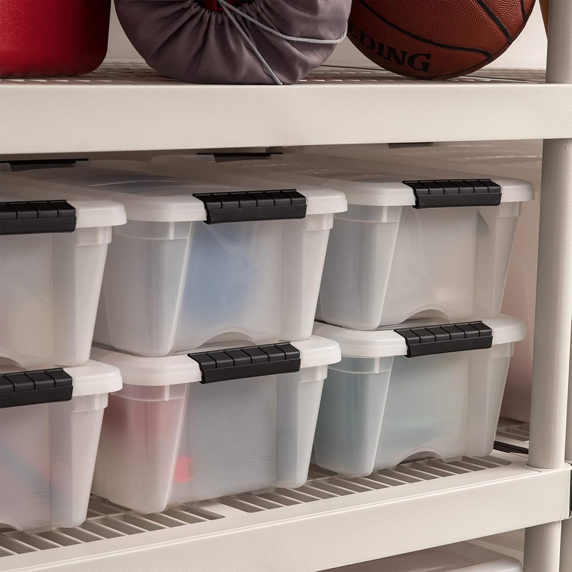 IRIS USA bins stored under bed maximizing low‑profile storage