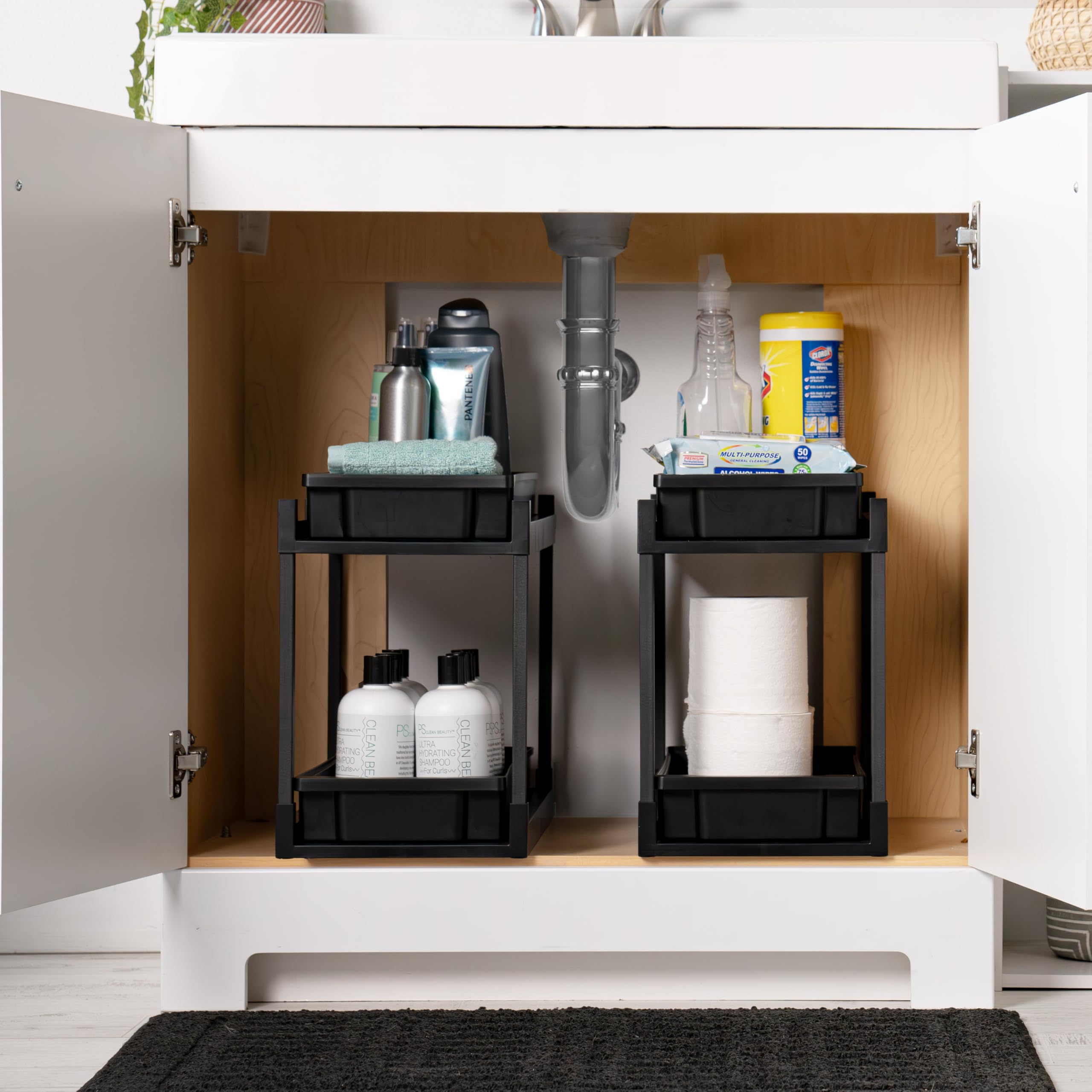 IRIS USA installed in kitchen cabinet showing quick-access cleaning supplies benefit