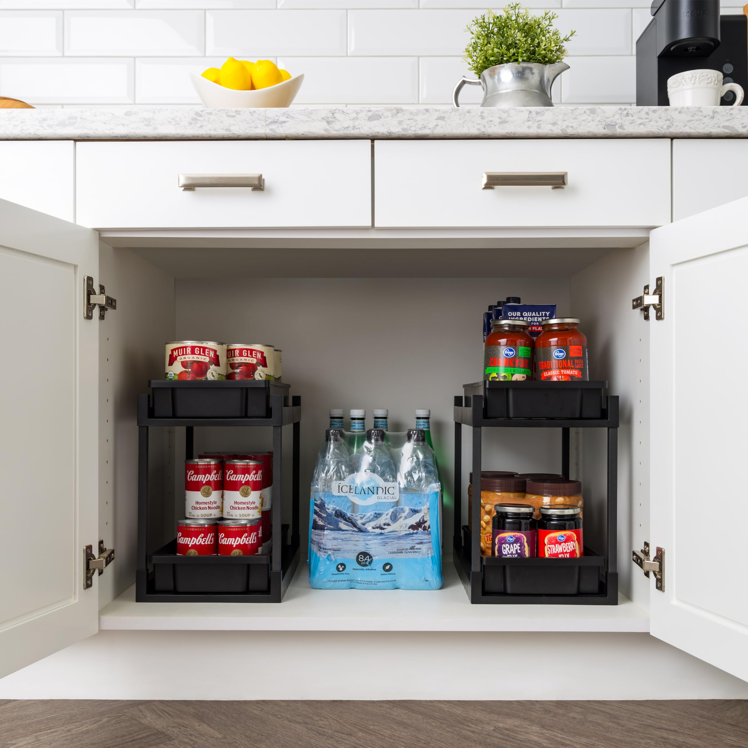 IRIS USA organizer with measuring tape showing compact dimensions benefit