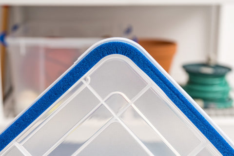 IRIS USA bins in garage lifestyle scene organizing tools and gear