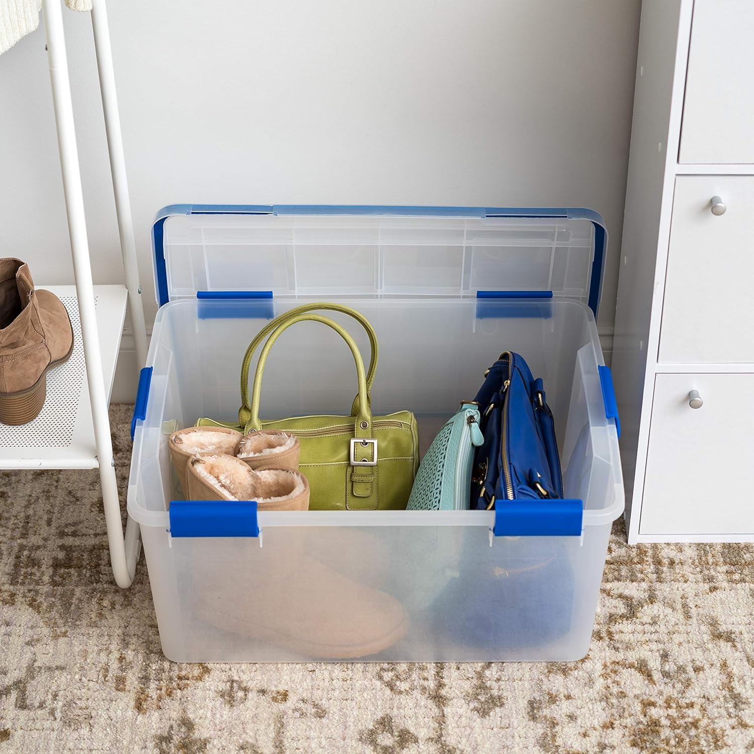 IRIS USA nested empty WEATHERPRO bins, compact storage when not in use