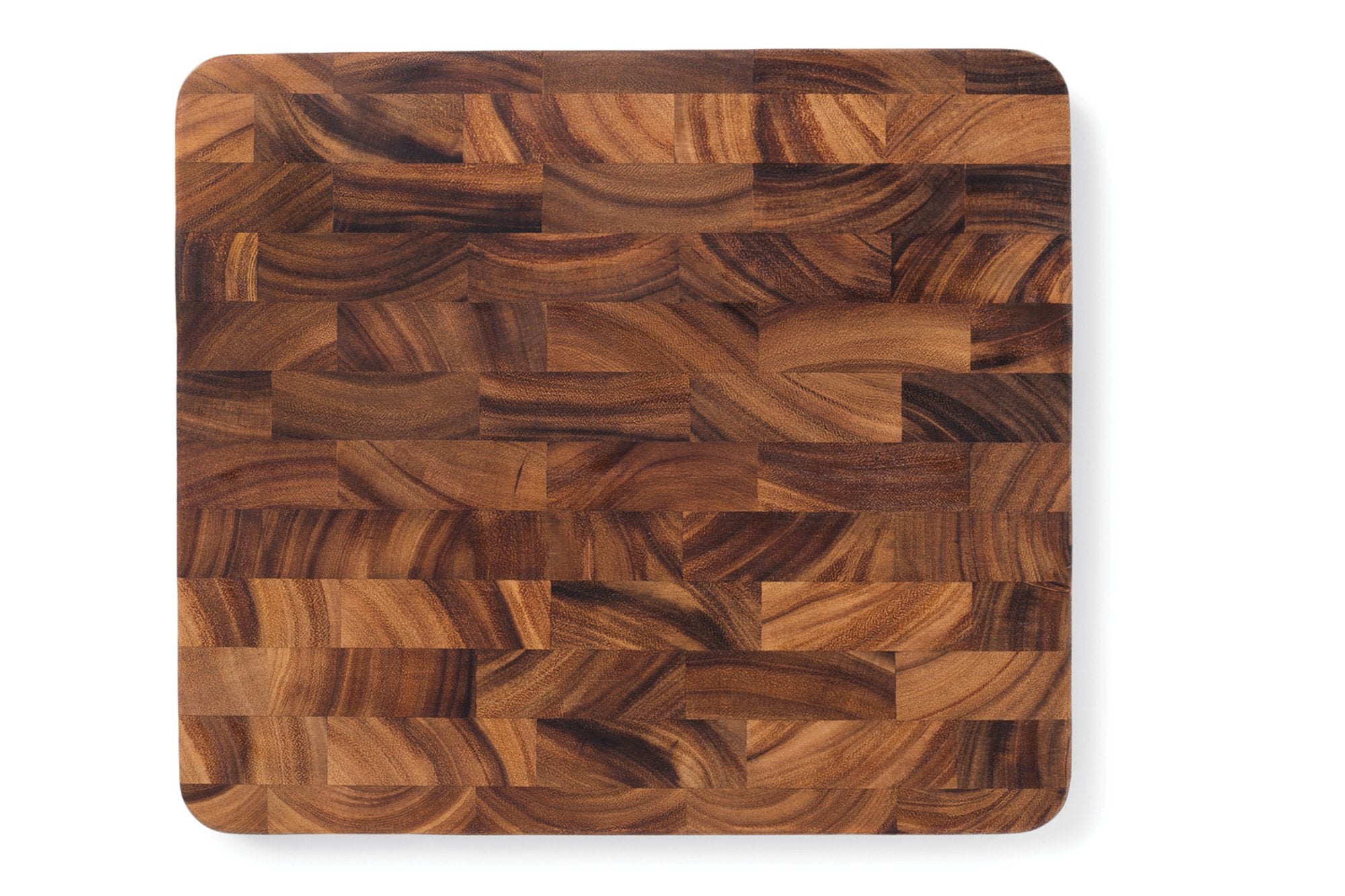 Ironwood Gourmet close-up of end-grain acacia pattern highlighting durability and knife-friendly surface