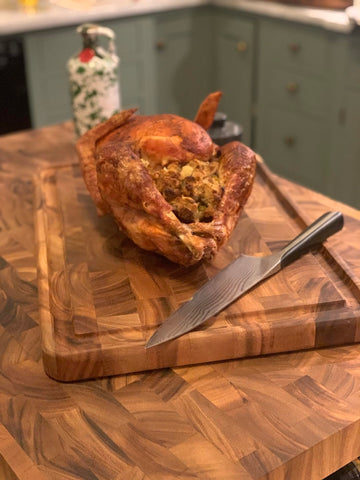 Ironwood Gourmet application of butcher block oil to protect wood and preserve color benefit