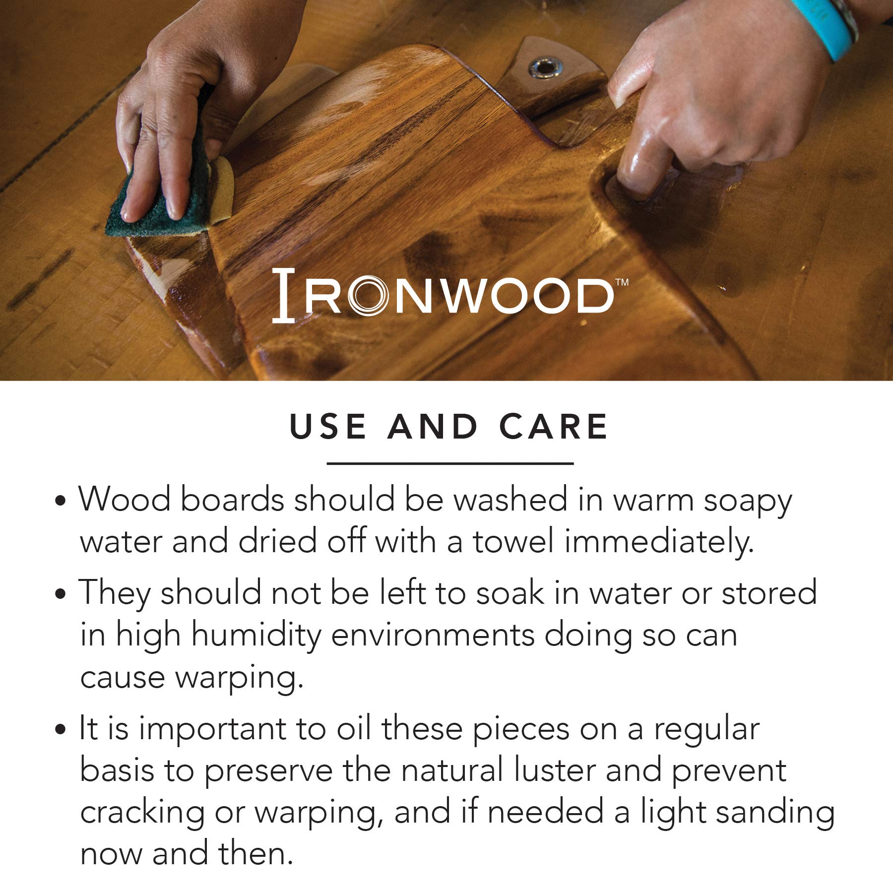 Ironwood Gourmet grommet hanging on wall for tidy storage and quick access