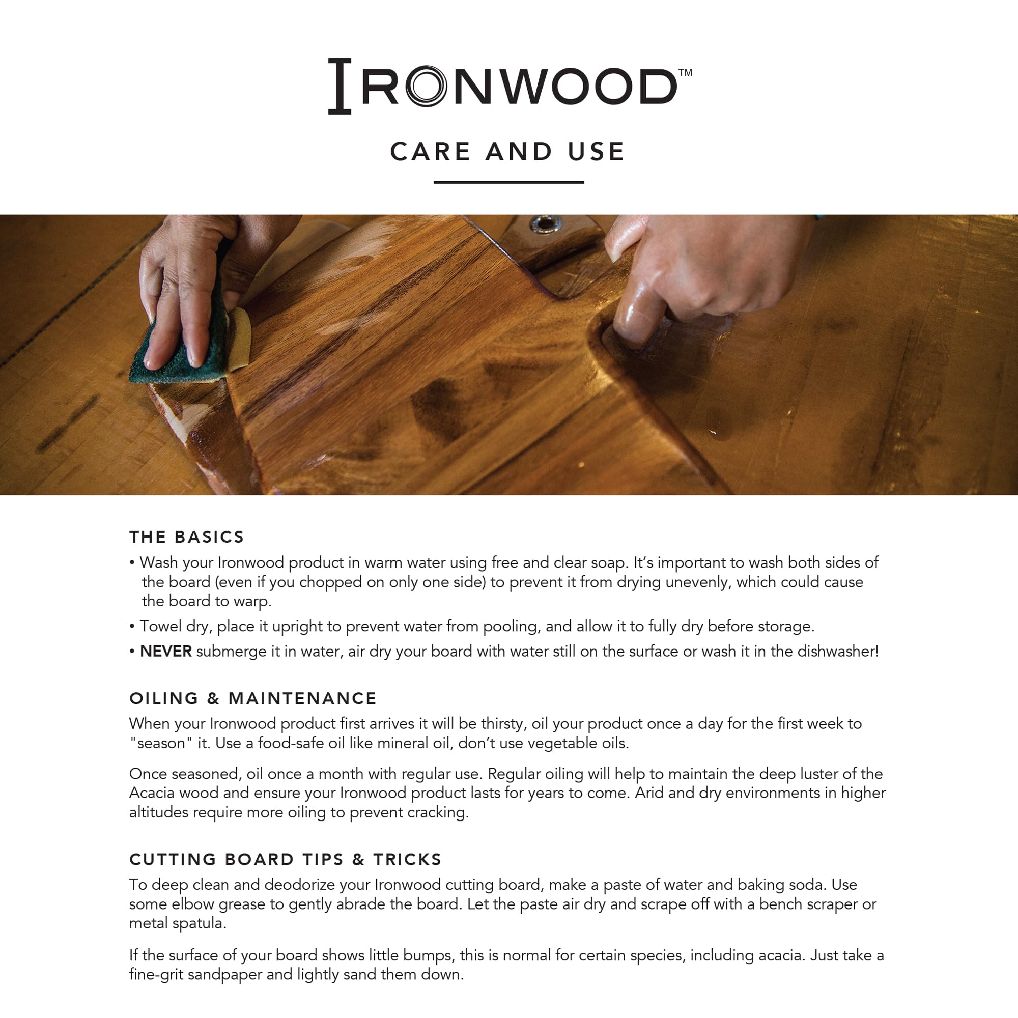 Ironwood Gourmet next to utensils for scale showing ample cutting area