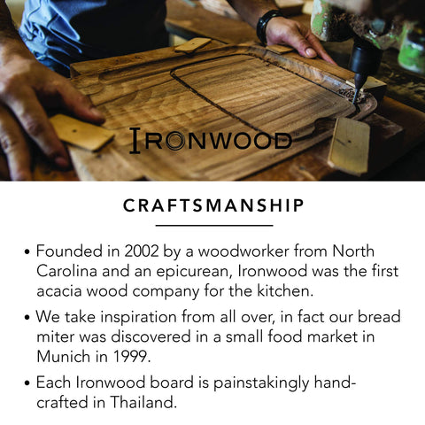 Ironwood Gourmet side profile showing board thickness and scale for confidence in durability