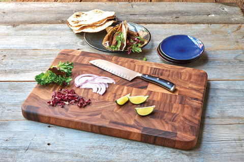 Ironwood Gourmet board side profile showing 1.25-inch sturdy thickness and durability