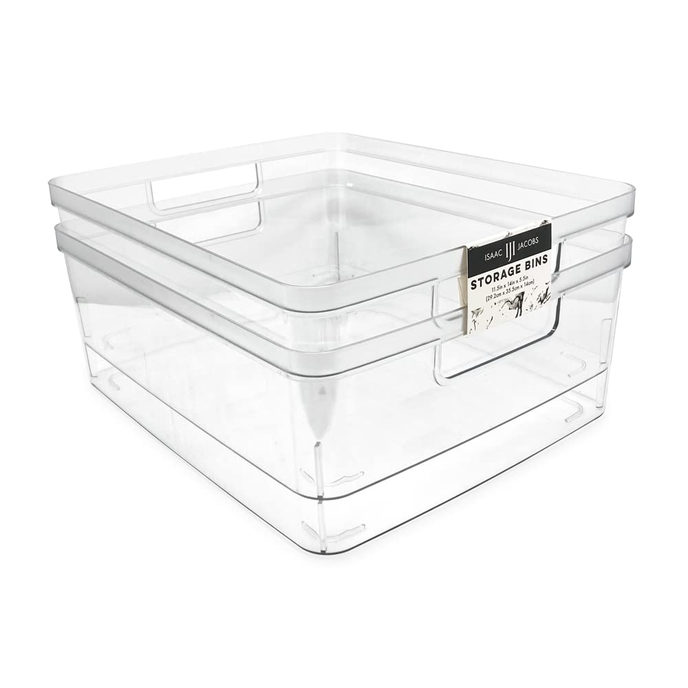 Isaac Jacobs clear bin front view showing neat storage benefit