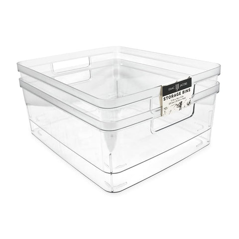 Isaac Jacobs clear bin front view showing neat storage benefit