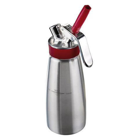 iSi North America gourmet whip dispensing a warm espuma to show quick, consistent texture