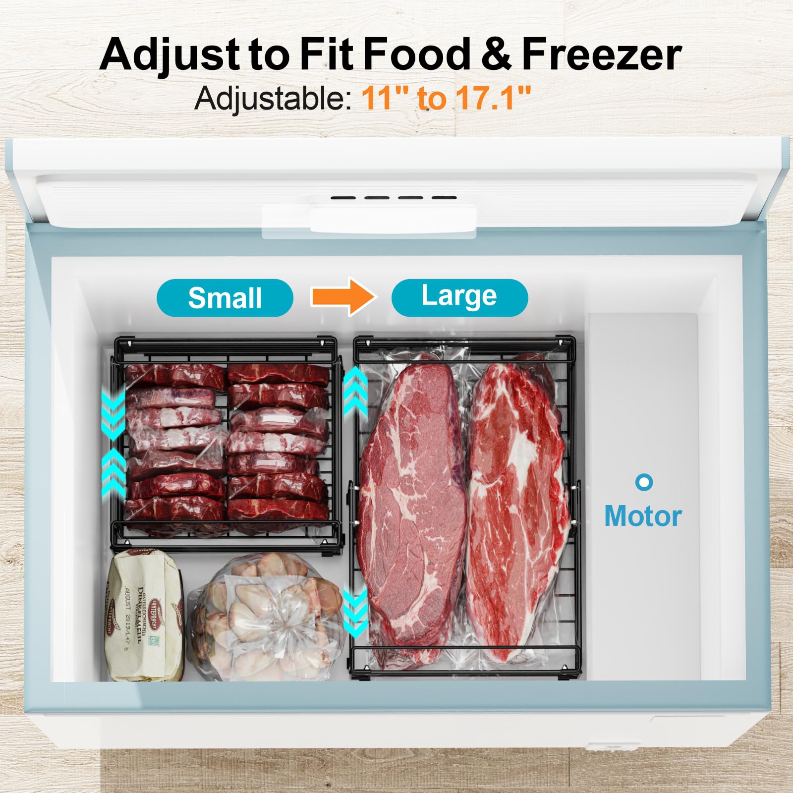 iSPECLE basket holding bulk meat and packages reducing food waste