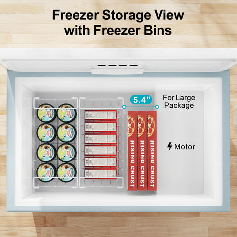 iSPECLE freezer open in kitchen showing tidy storage and time-saving benefit