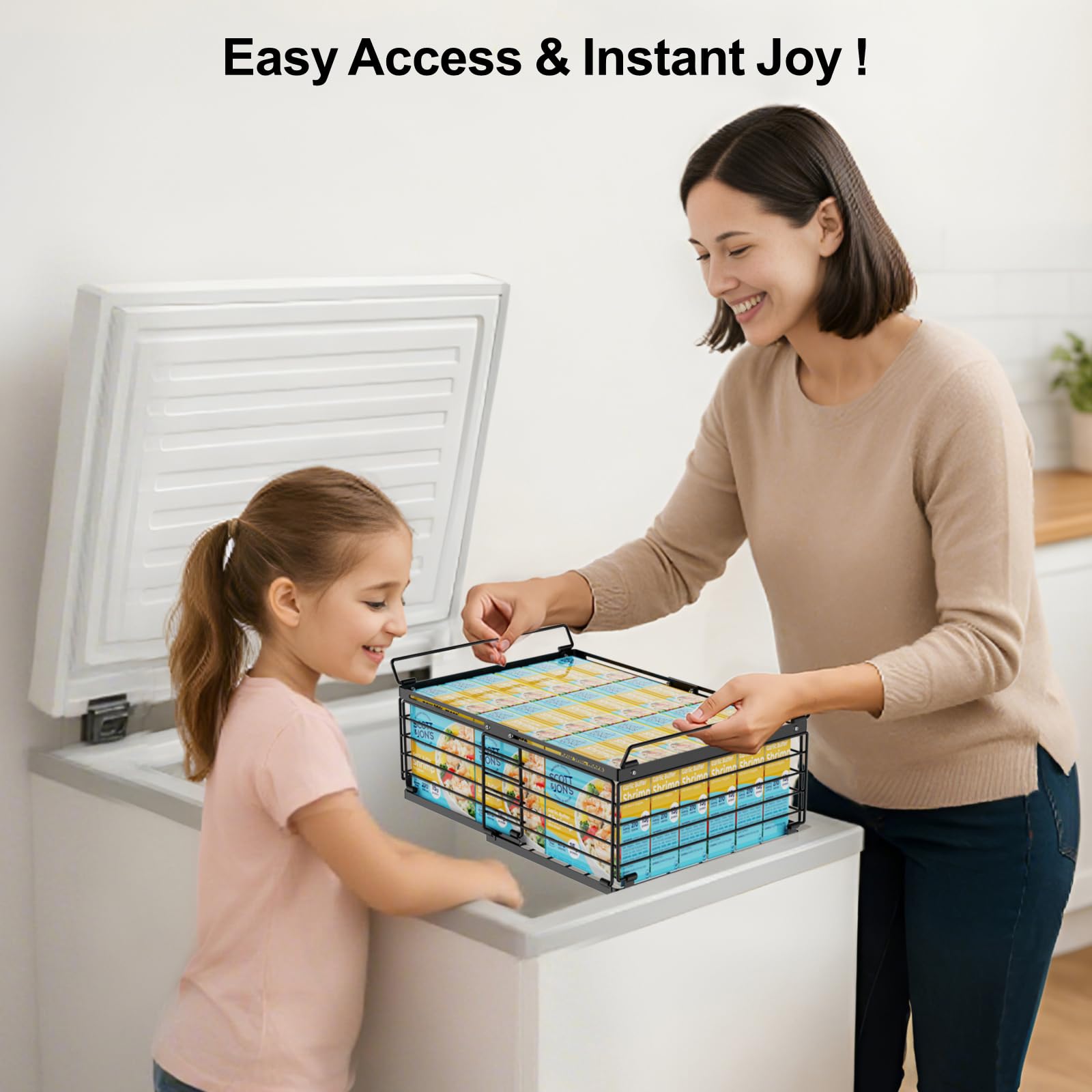 iSPECLE freezer organizer in kitchen scene improving home food organization