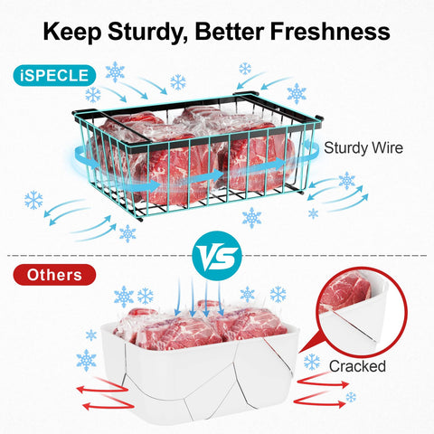 iSPECLE wire grid detail allowing fast cold-air circulation for even freezing