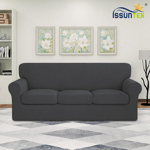 ISSUNTEX jacquard close-up showing soft breathable fabric benefit