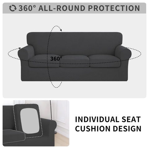 ISSUNTEX cushion cover detail showing snug fit and easy replacement