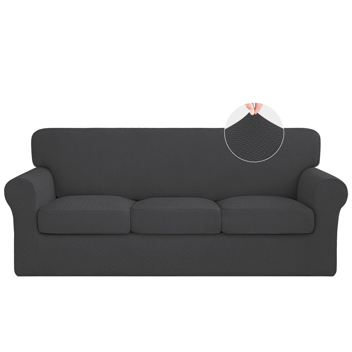 ISSUNTEX front view on sofa showing tailored fit and renewed look
