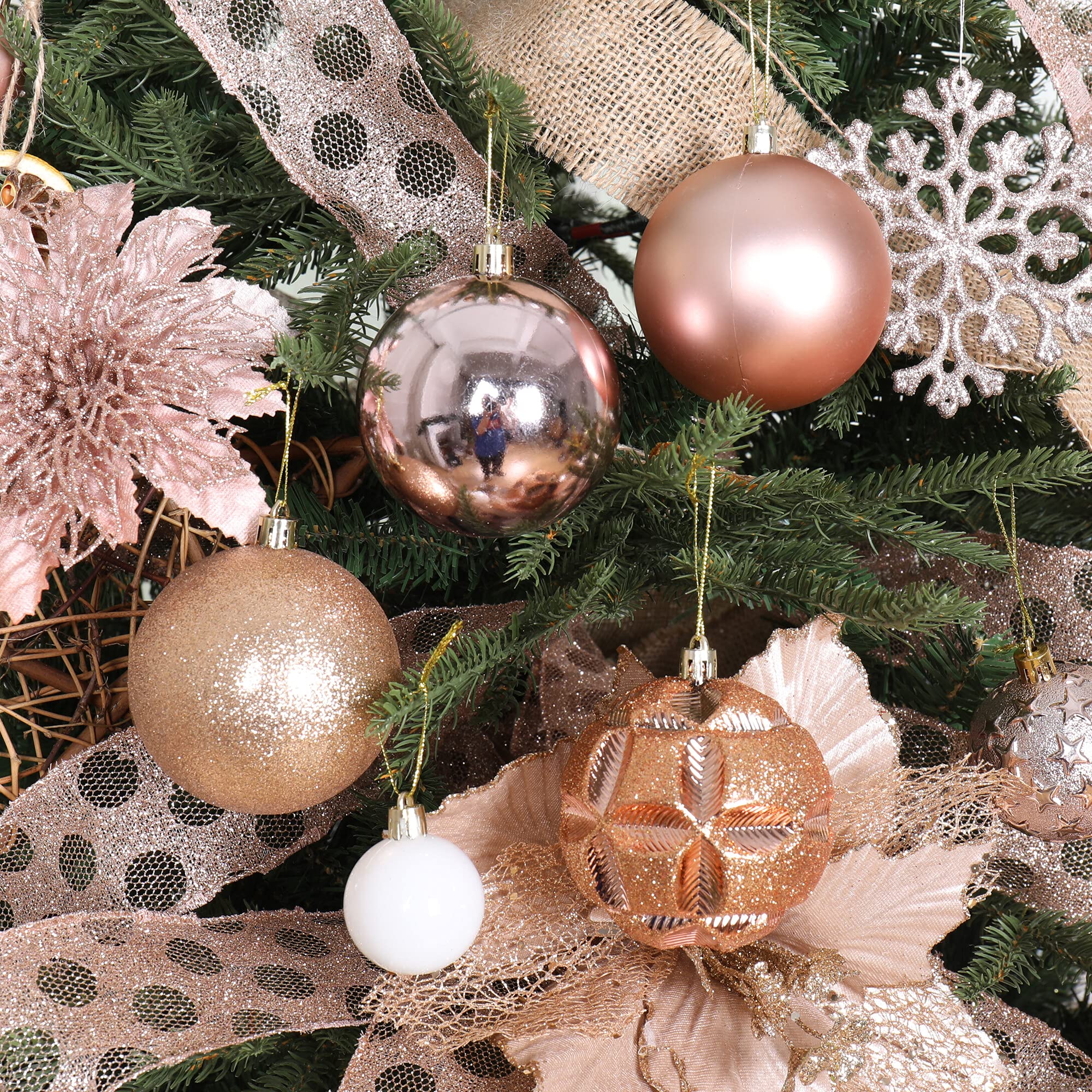 ISULIFE ornaments hanging on a decorated tree creating a polished holiday look