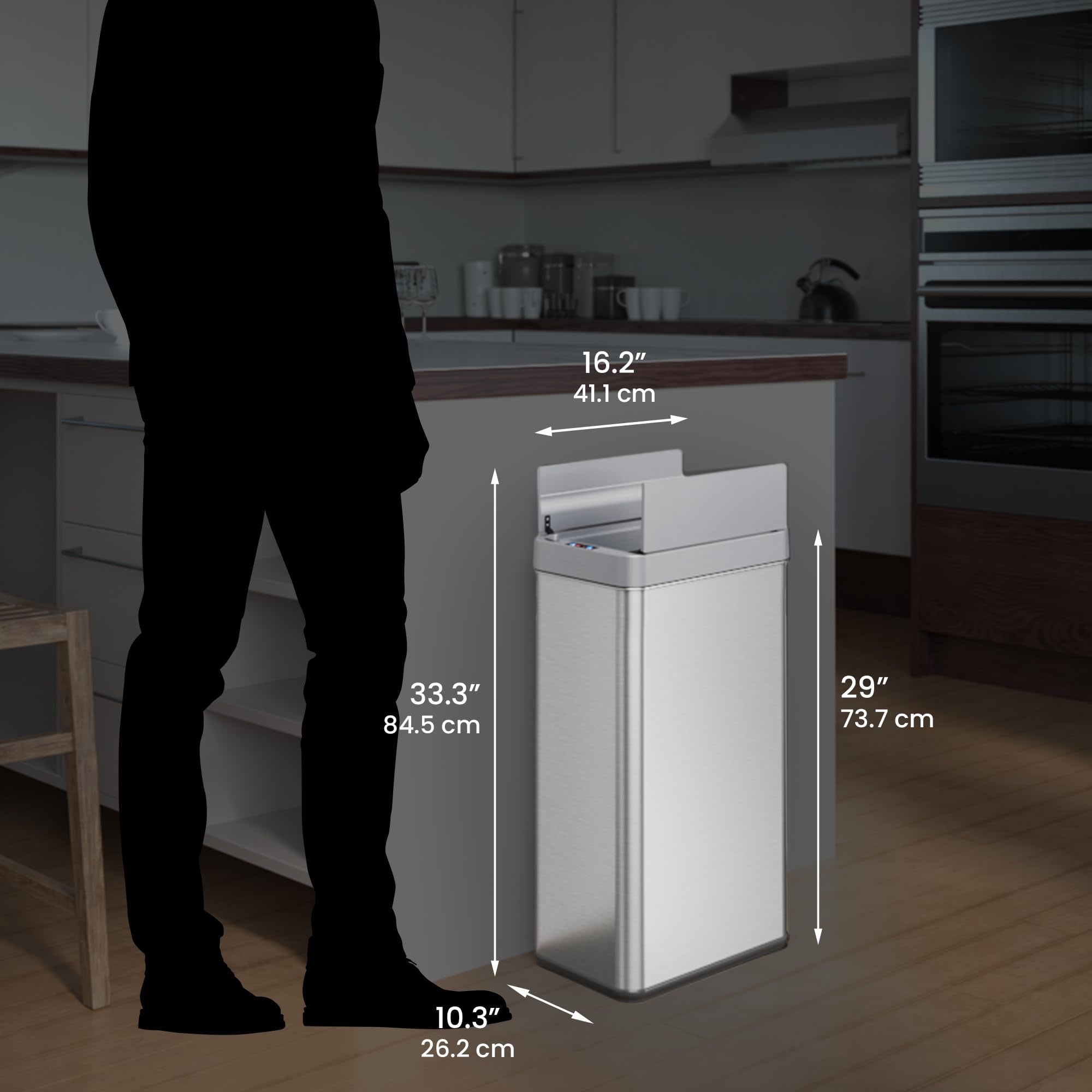 iTouchless in kitchen lifestyle scene showing clean hands-free use benefit