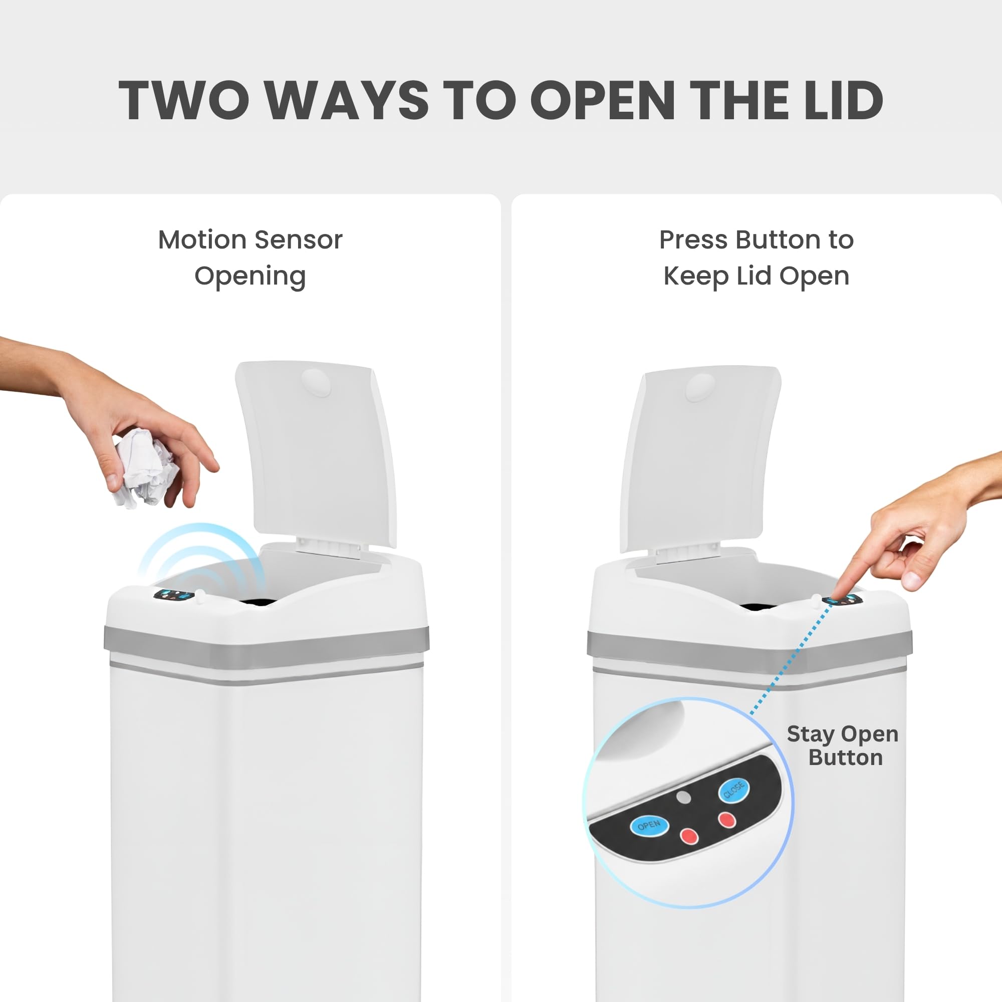 iTouchless AbsorbX odor filter closeup illustrating carbon filtration for fresher kitchen air