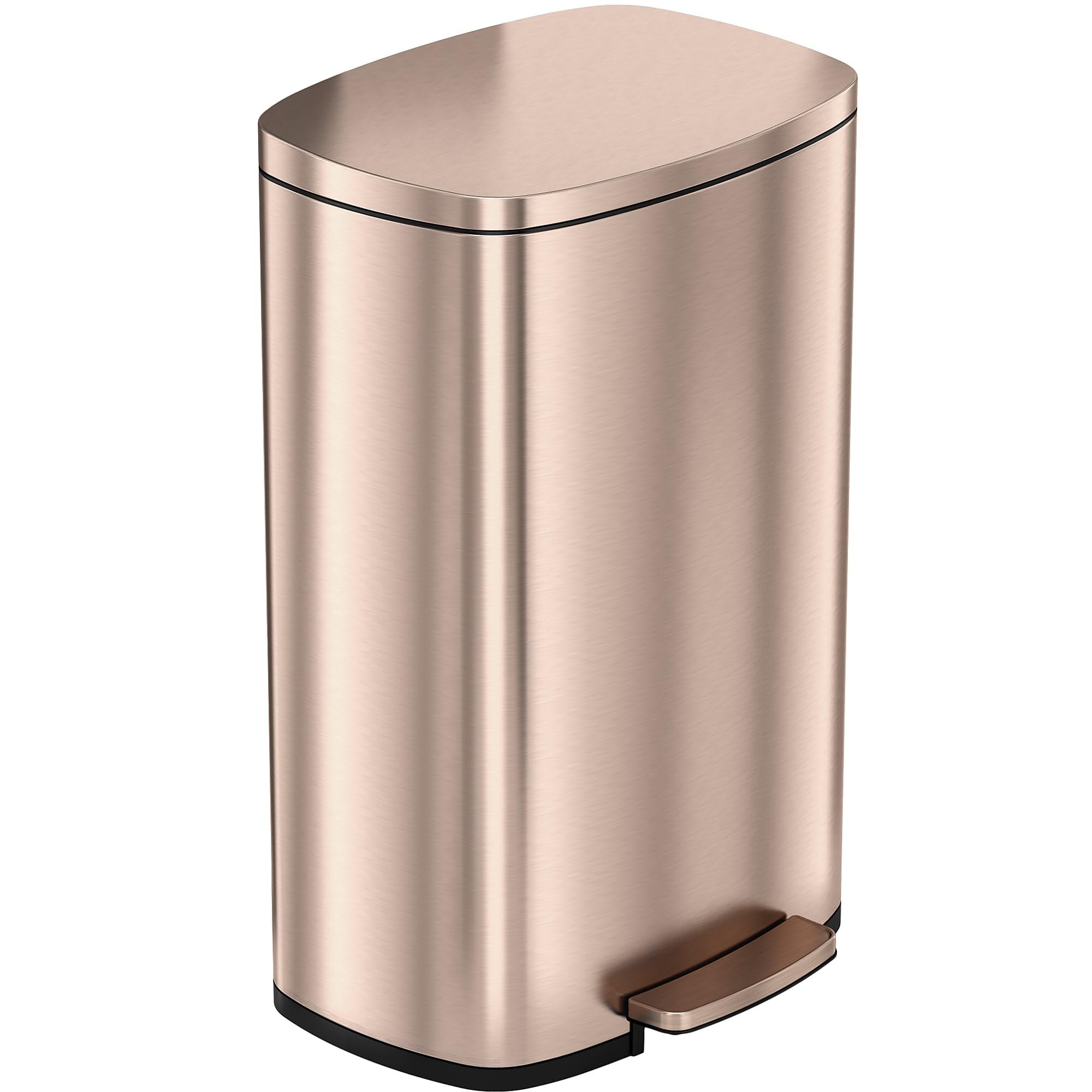 iTouchless AirNova lid mechanism close-up demonstrating quiet soft-close performance