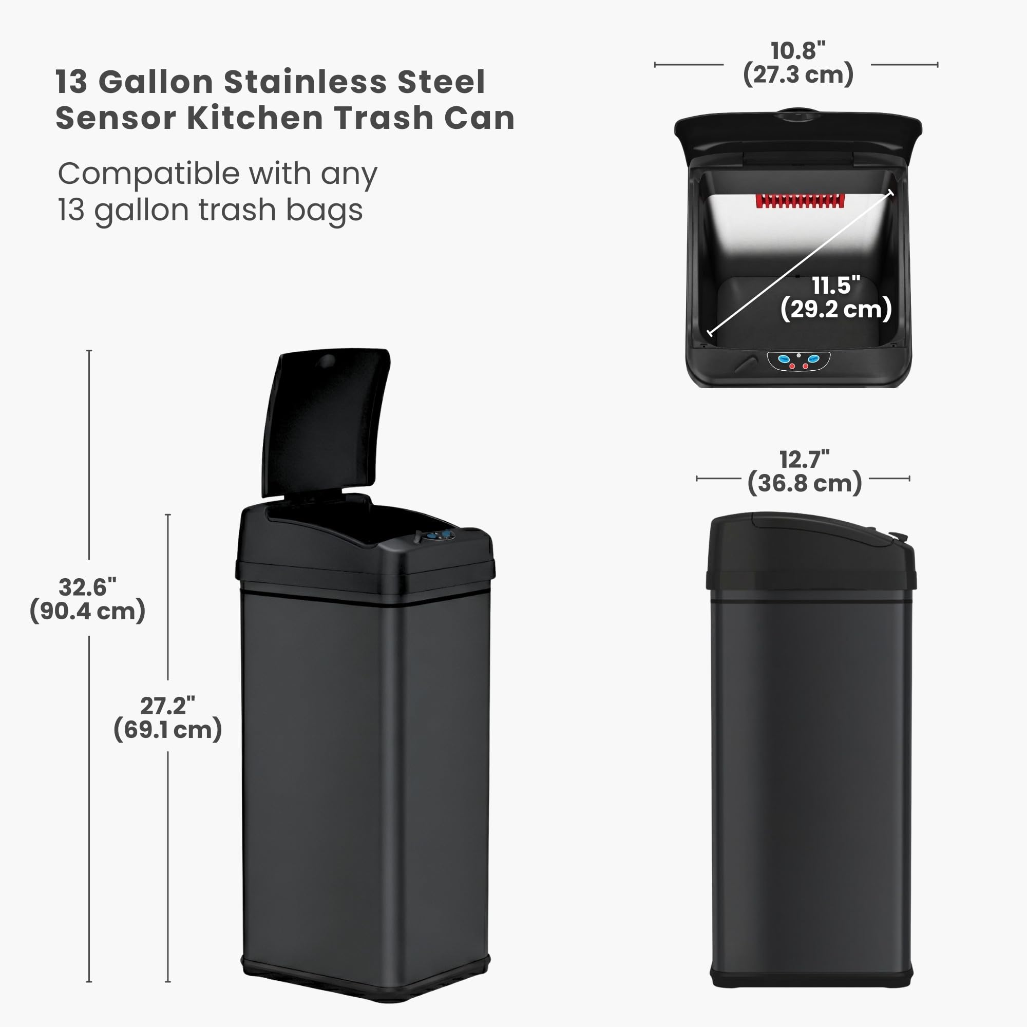 iTouchless interior showing smart bag retainer that hides liners and maximizes space