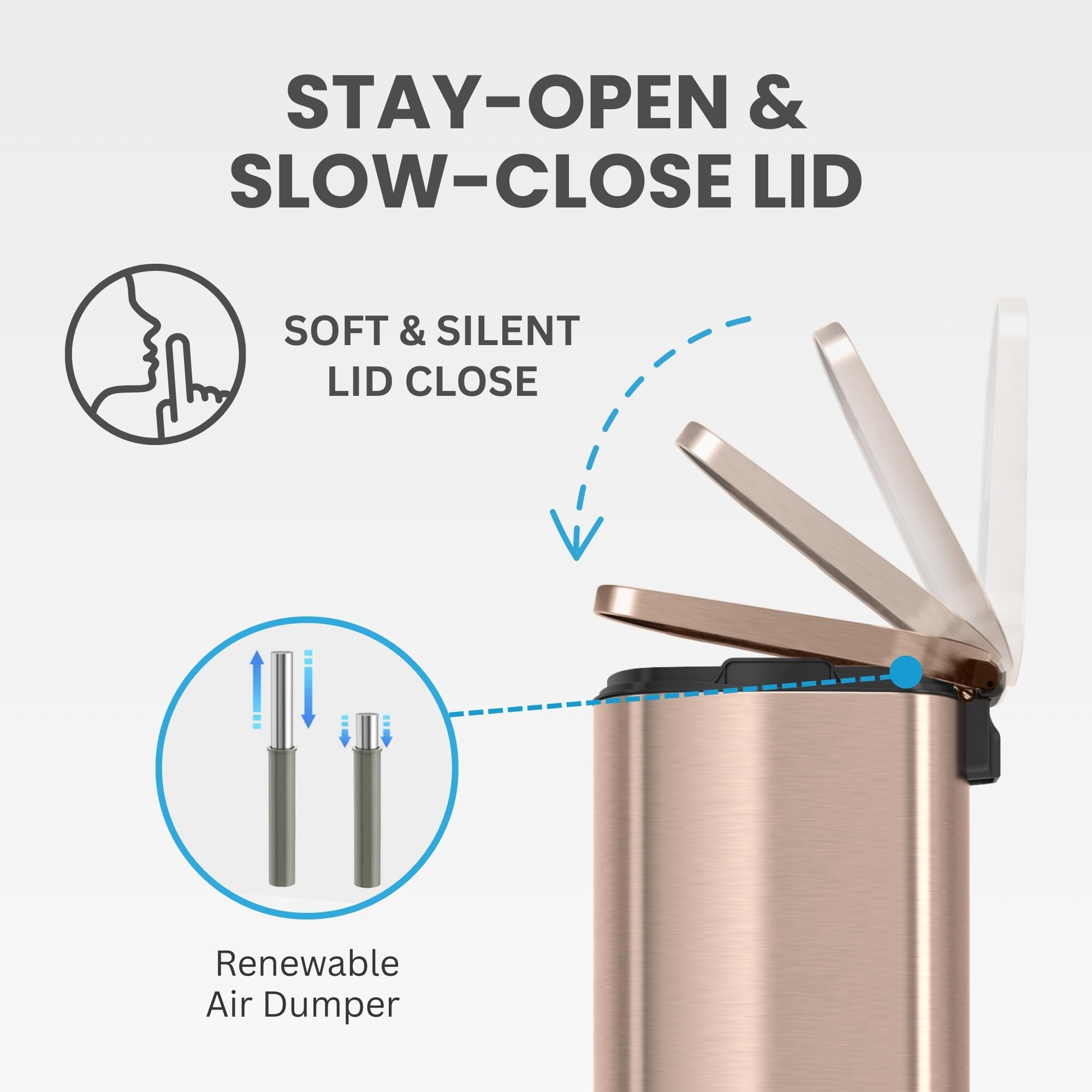 iTouchless tuck and hold bag retention showing secure liner fit and tidy appearance