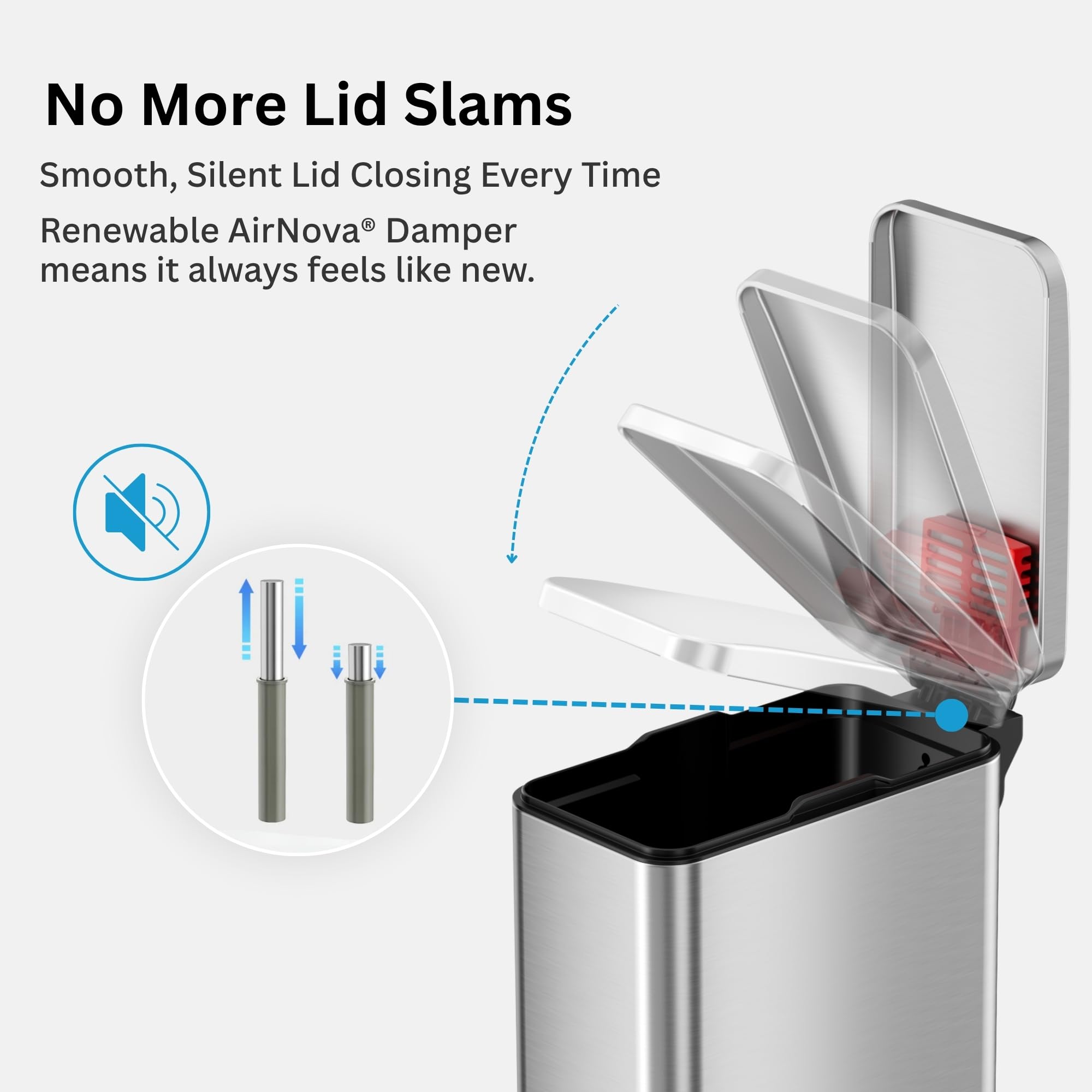 iTouchless fingerprint-proof stainless finish resisting smudges and keeping sleek look
