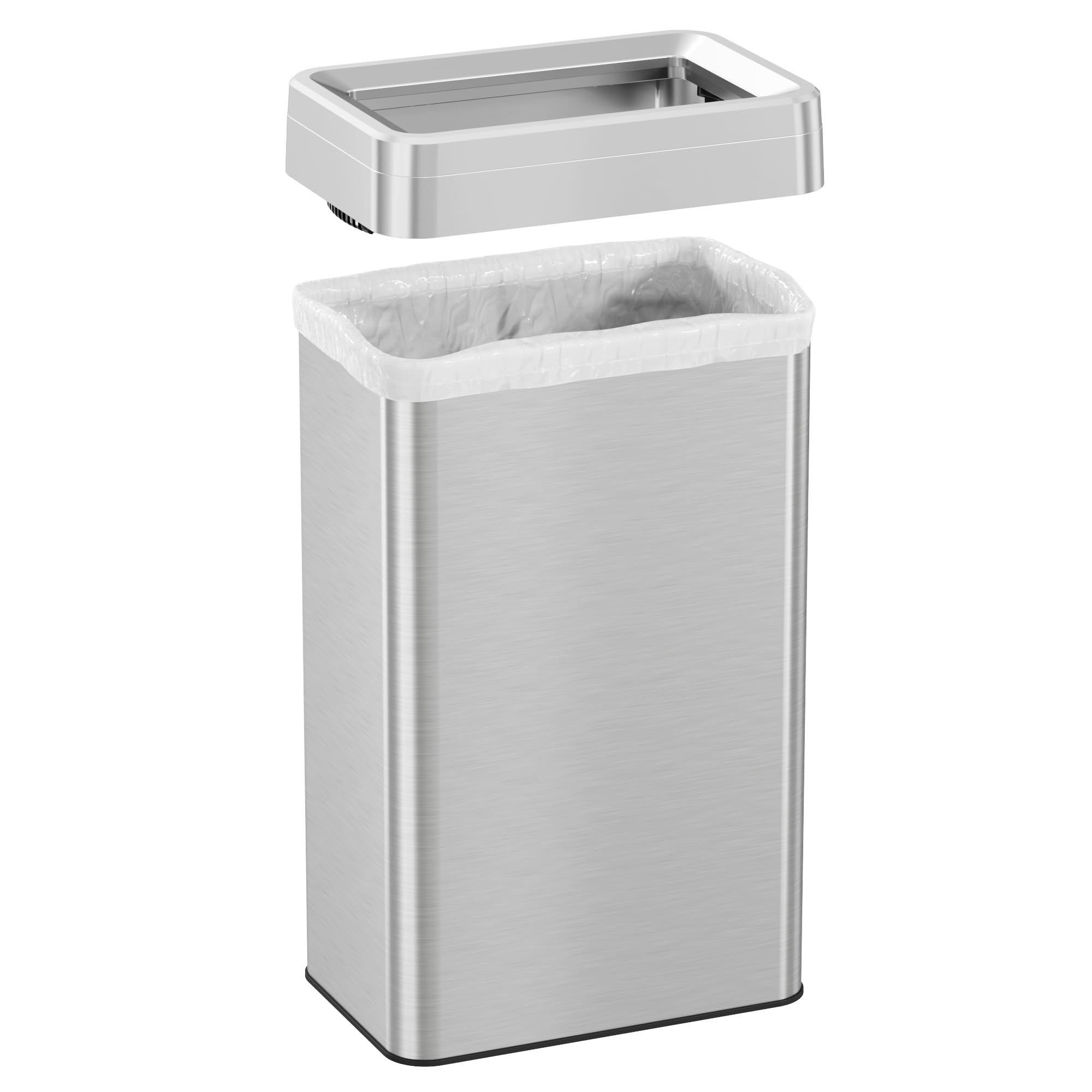 iTouchless base vents detail aiding easy removal of a full trash bag