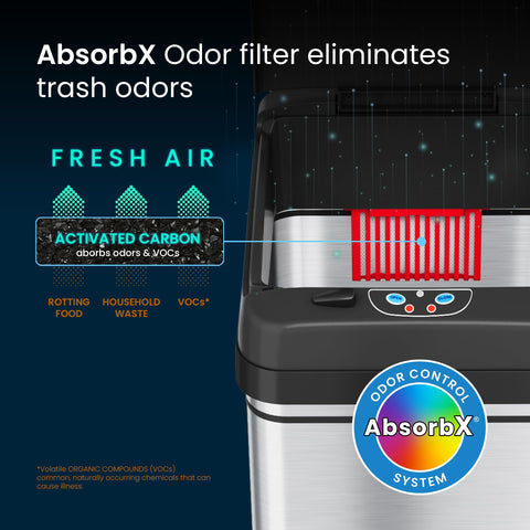 iTouchless in-use in kitchen with hands-free sensor opening for hygienic convenience benefit