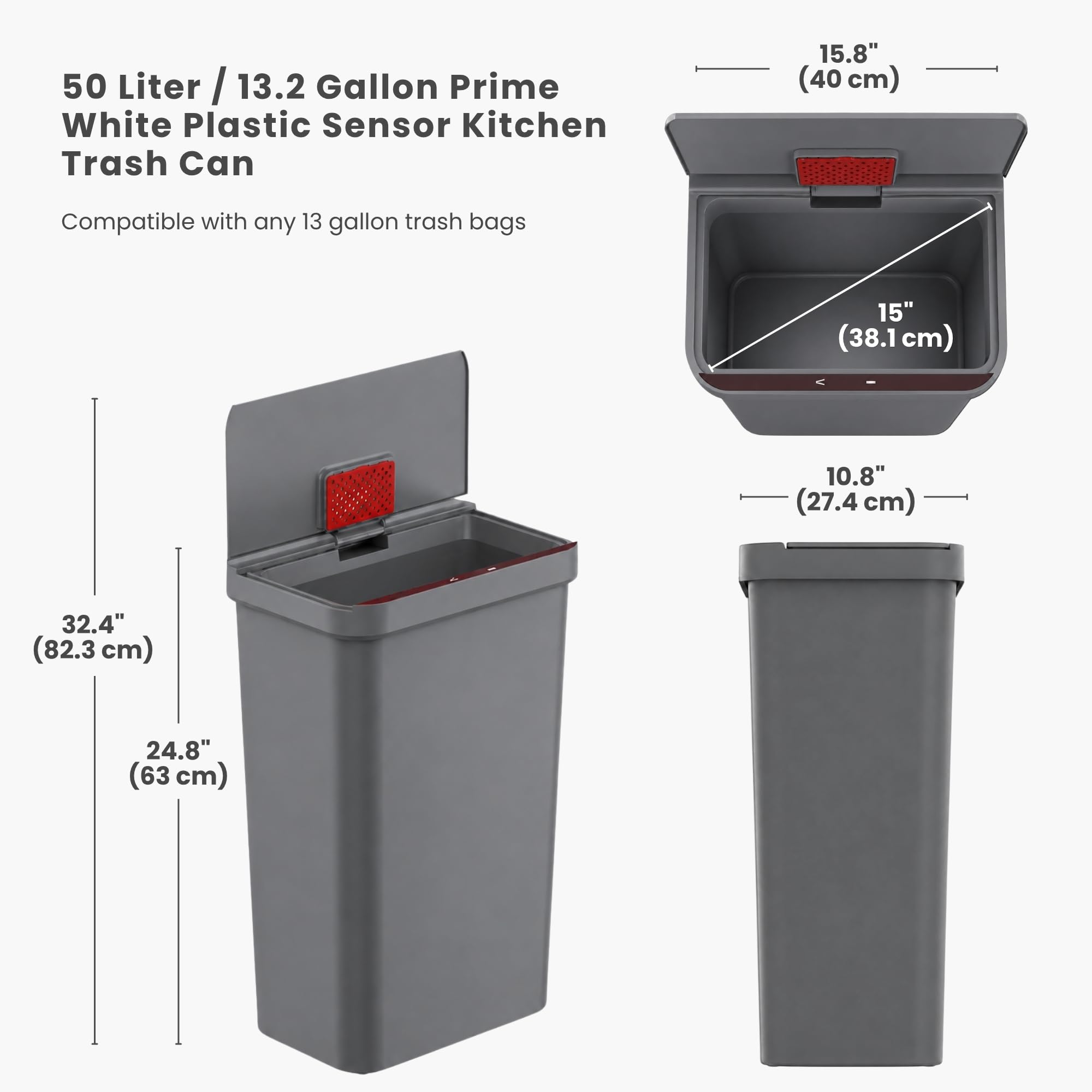iTouchless interior showing no inner bucket for increased capacity