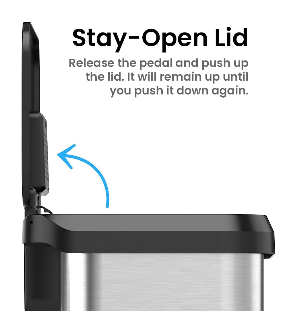 iTouchless interior bucket-free design displaying maximized 13.2 gallon capacity