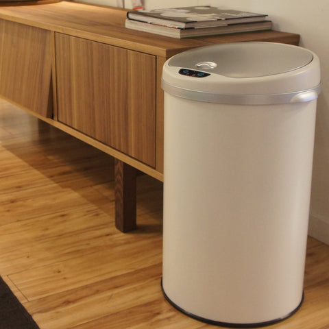 iTouchless open in kitchen setting demonstrating discreet operation and neat design