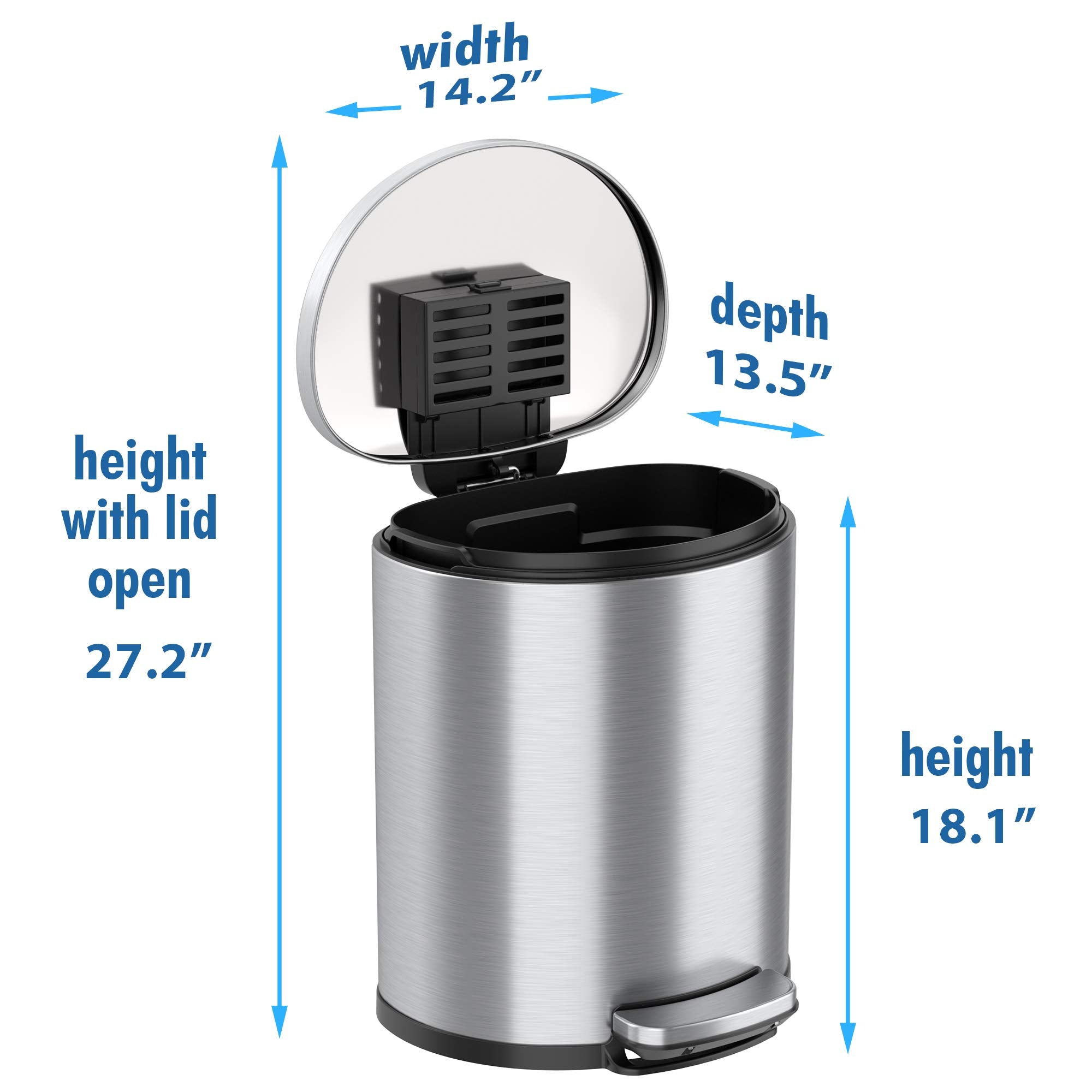 iTouchless SoftStep in a bedroom setting offers quiet, tidy waste solution