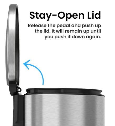 iTouchless SoftStep size comparison in a kitchen showing space-saving fit and practical capacity benefit