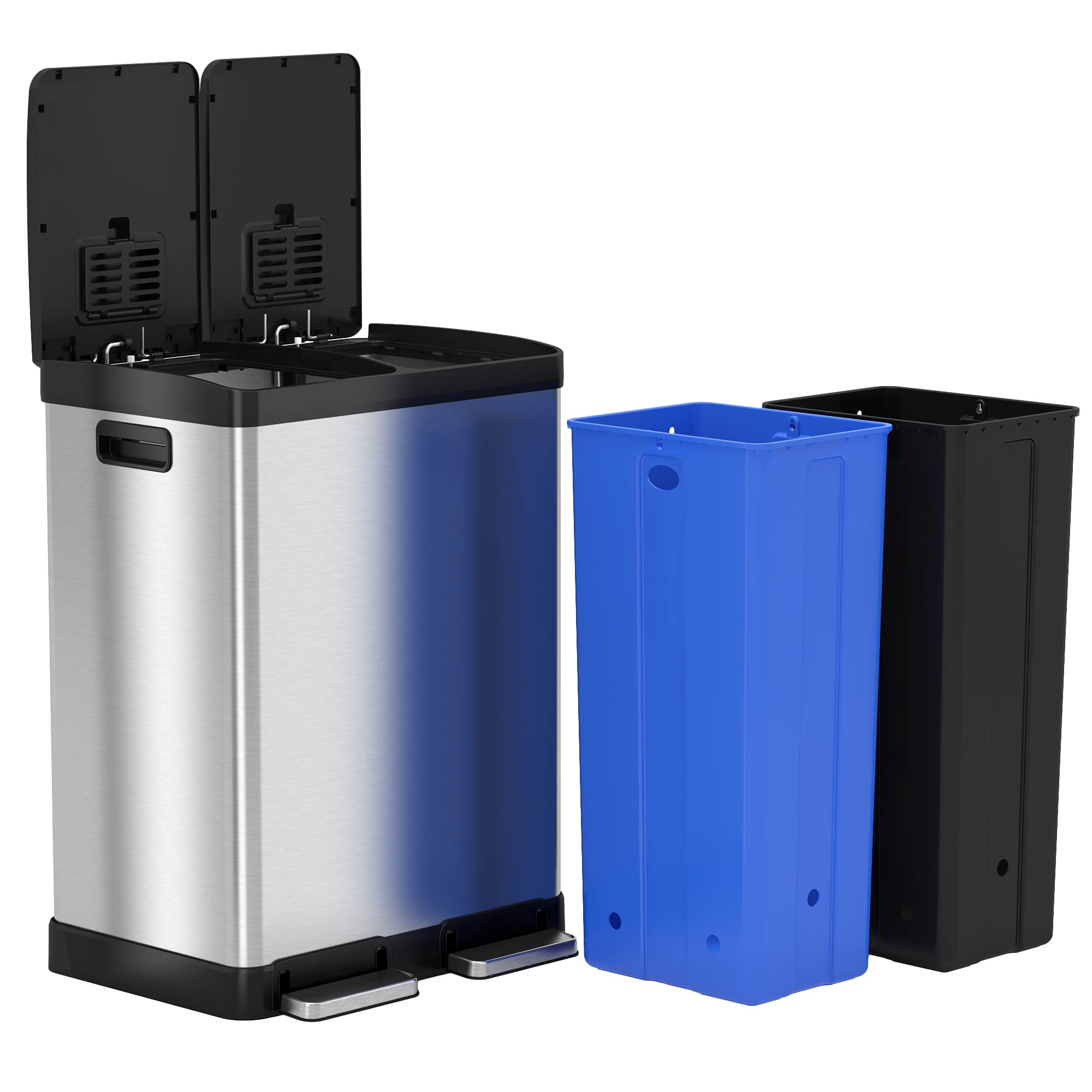 iTouchless SoftStep included AbsorbX carbon filters displayed to reduce kitchen odors